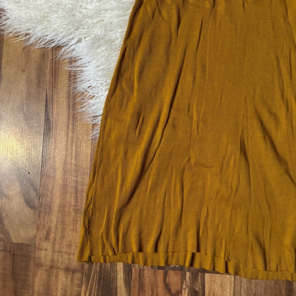 Alexa Stark Mustard Yellow Ribbed Midi Tank Dress - Picture 2 of 6